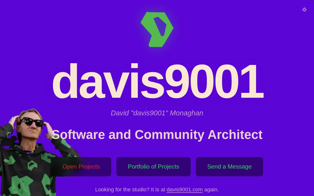 The davis9001.dev home page