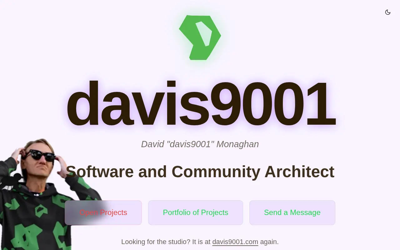 The davis9001.dev home page
